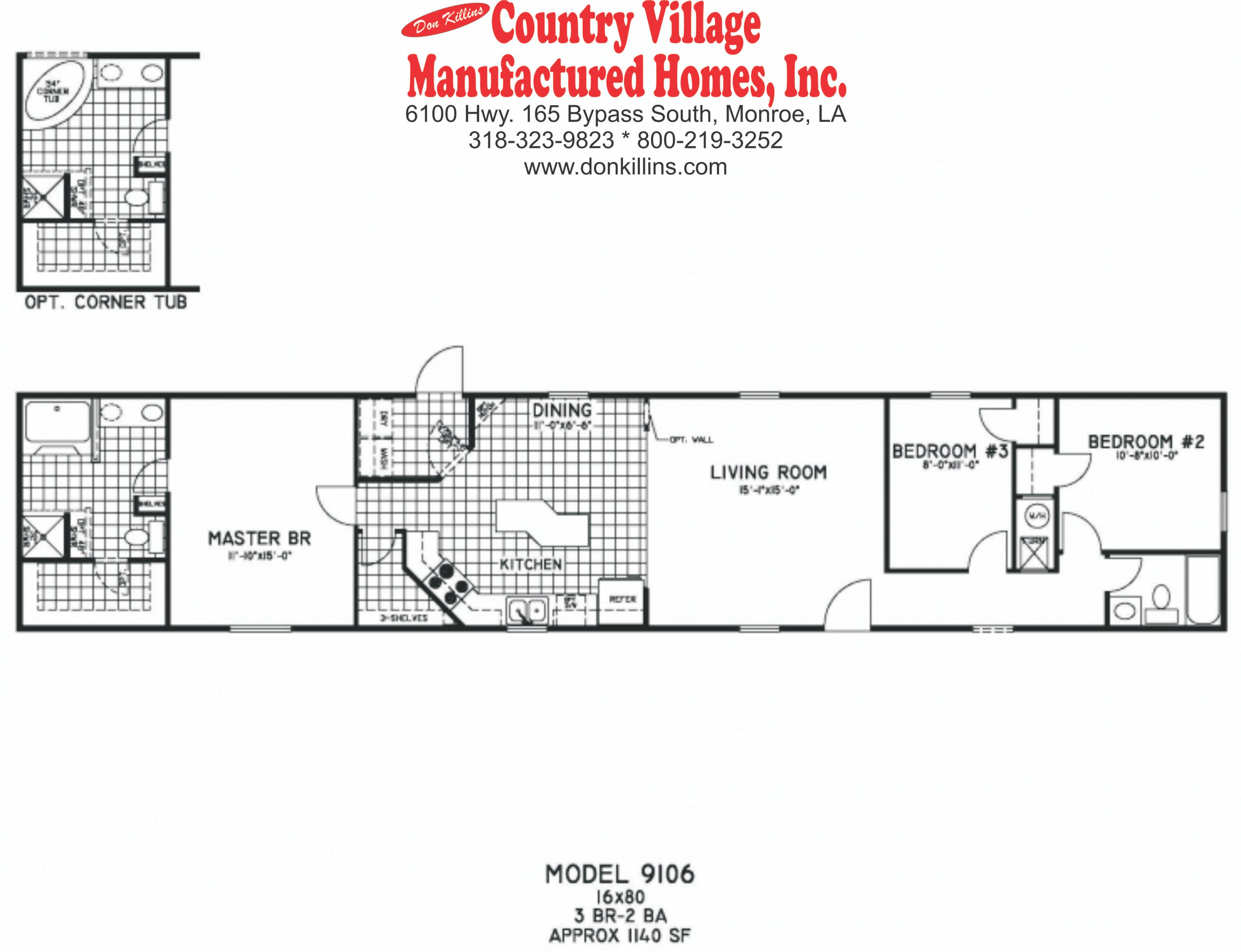 Single Wide Floorplans - Don Killins Country Village ...