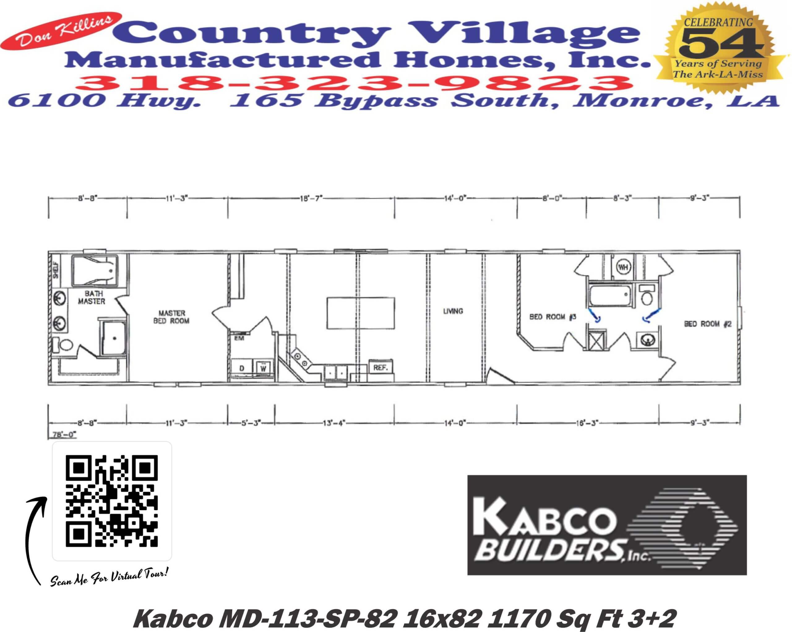 Kabco MD-113-SP-82 16x80 3+2 Floorplan