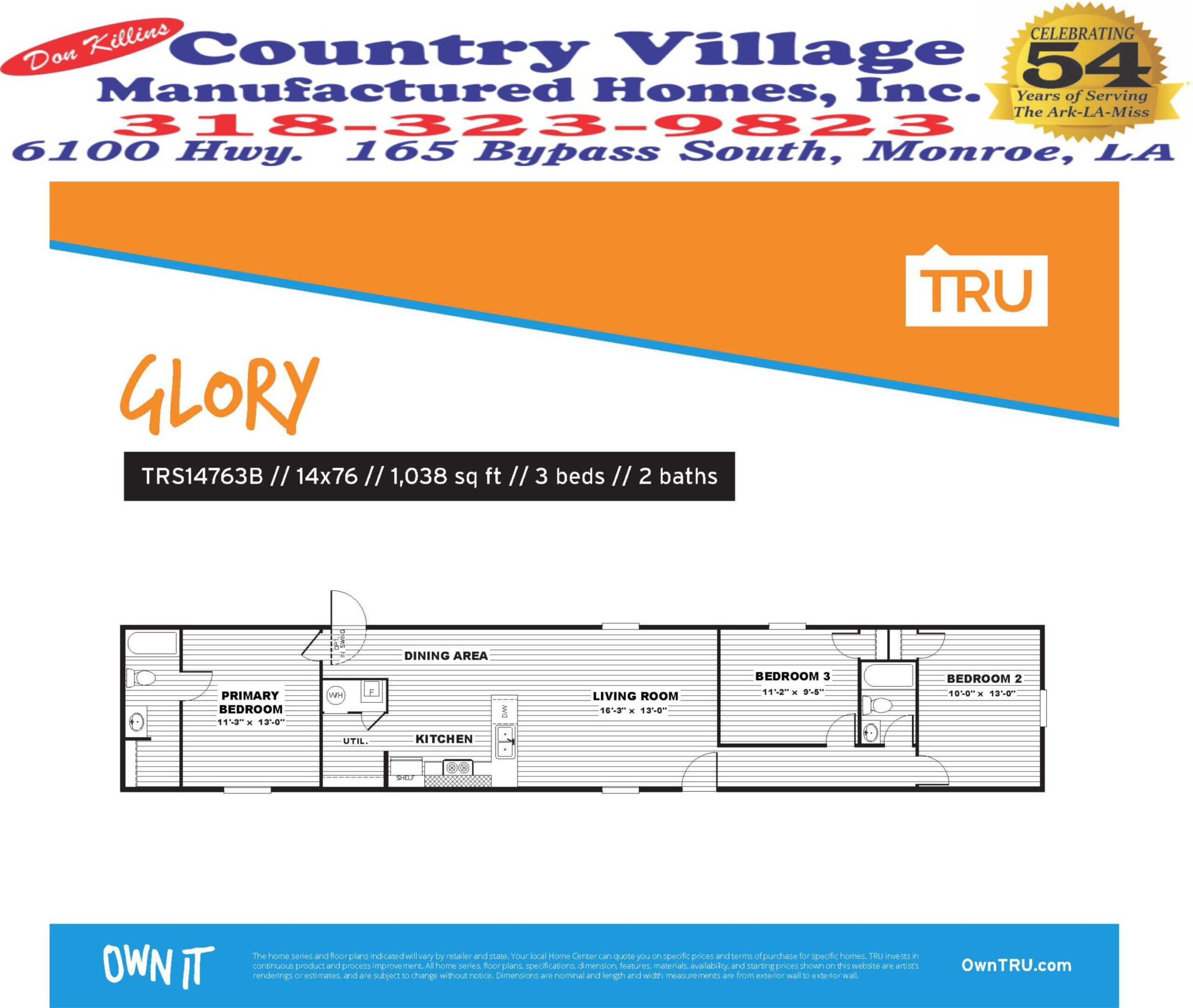 TRU MH Glory 14x80 3+2