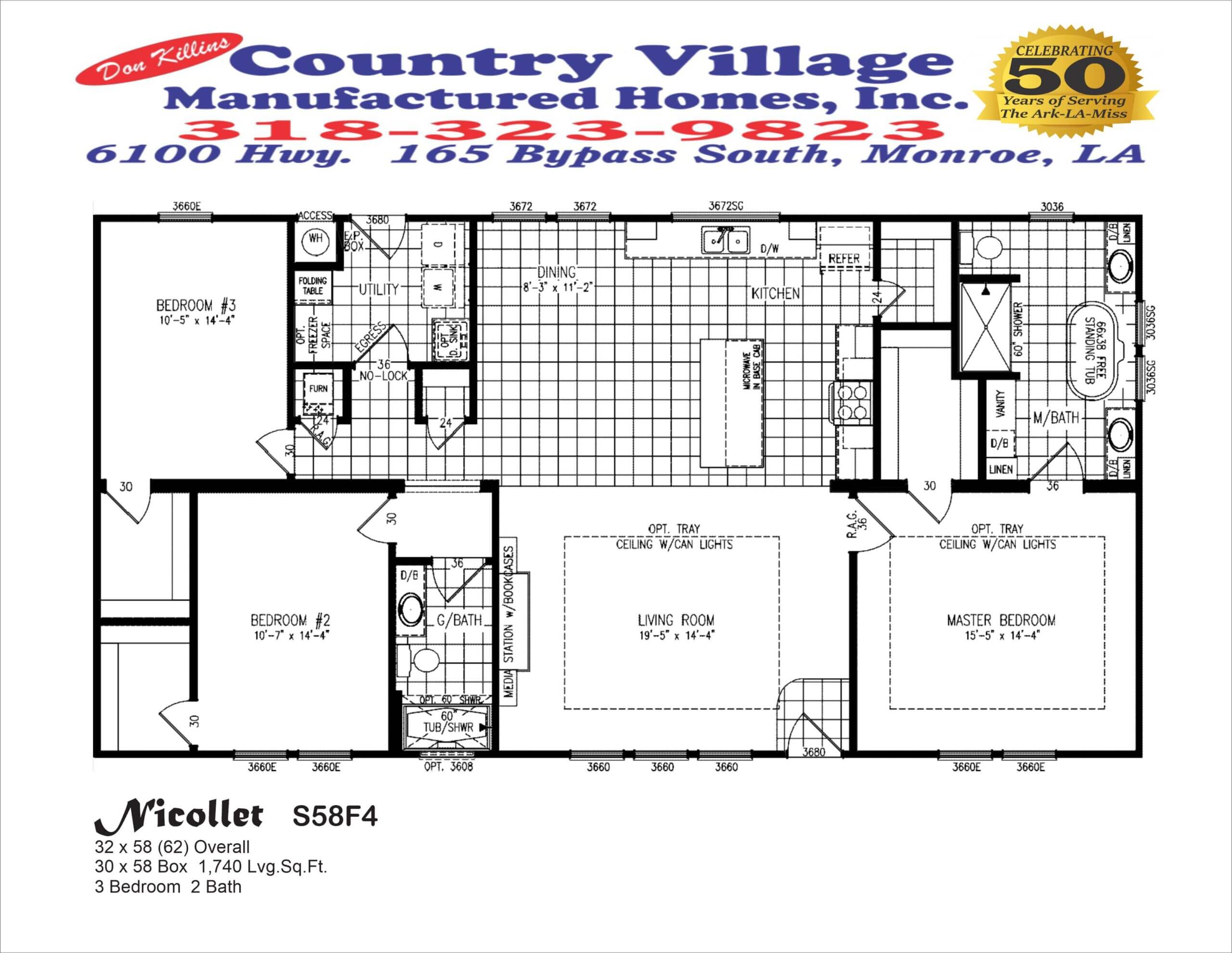 Nicollet S58F4 32x62 3+2