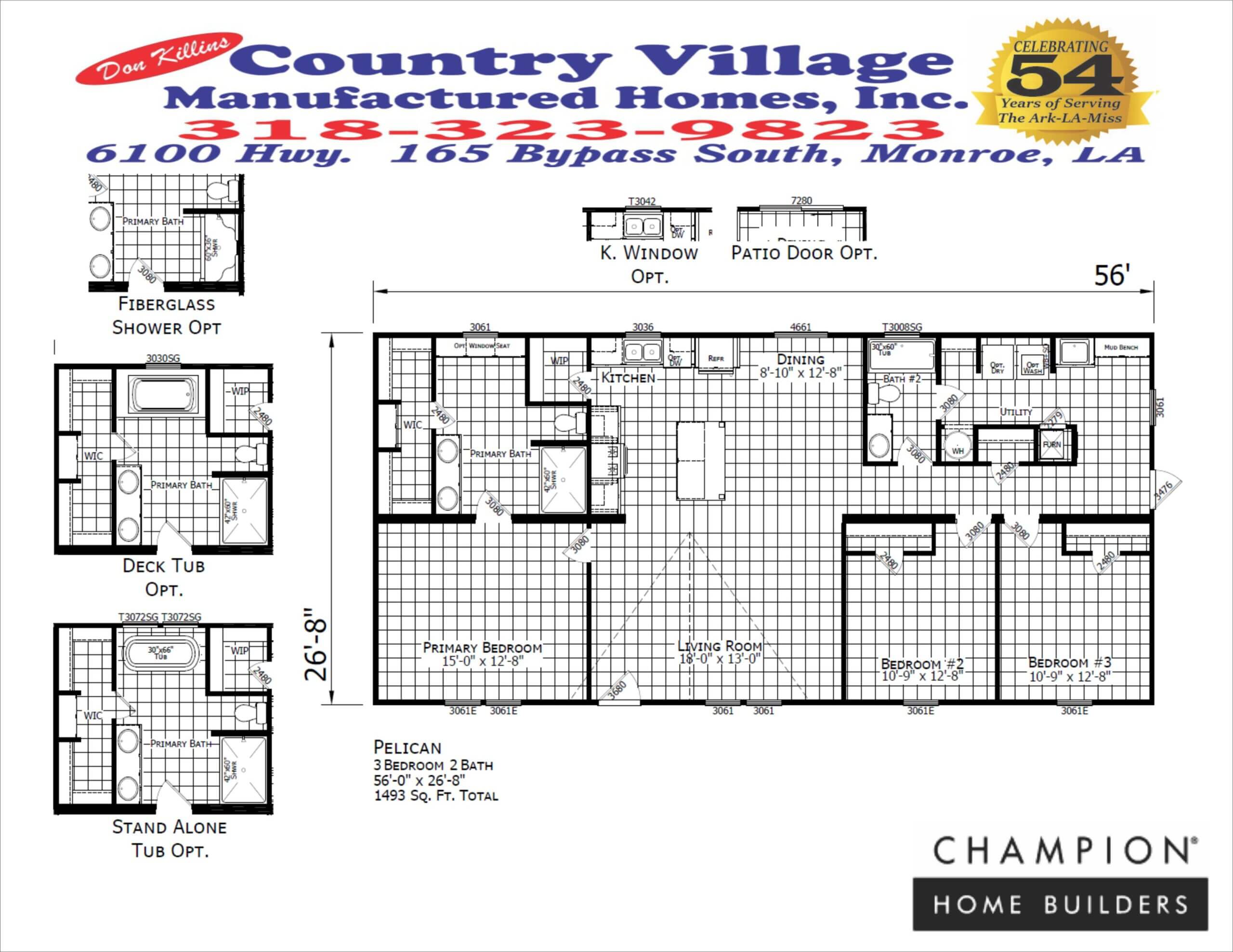 Champion Pelican 28x60 1493 Sq Ft 3+2