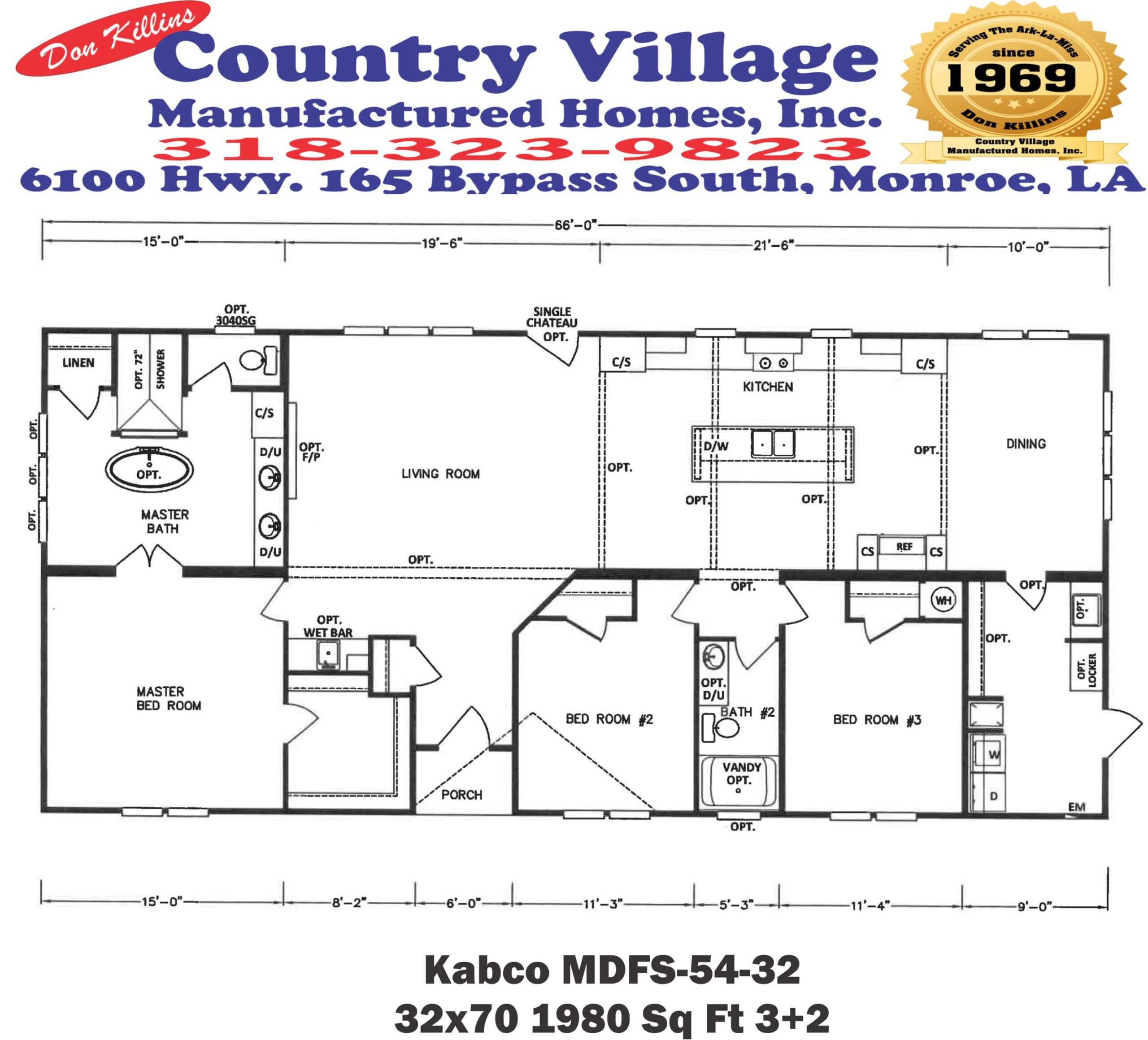 Kabco MDFS-54-32 32x70 3+2