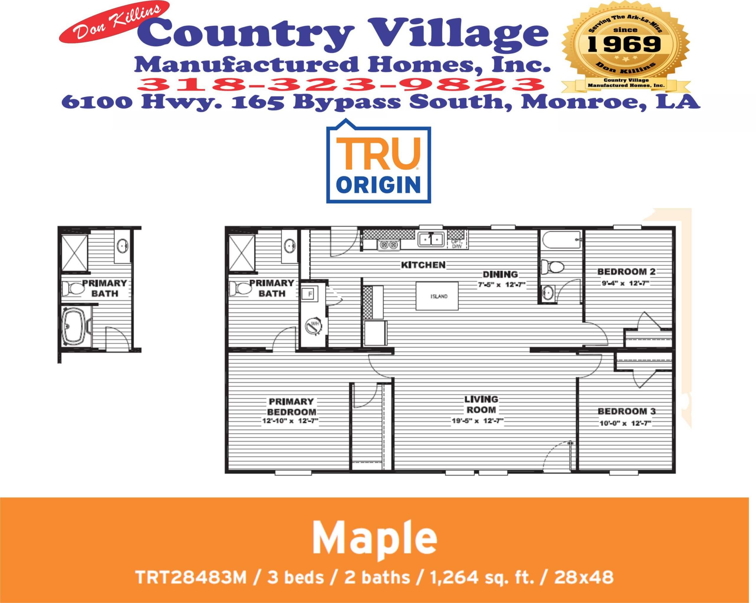 TRU Origin Maple 28x52 3+2.